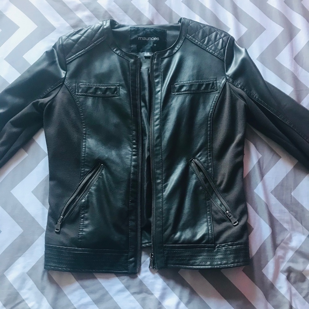 Maurices Gray Leather Jacket - size small
